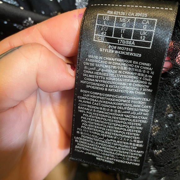 NWT Guess Black Floral High Low Slip Dress Size Large - Picture 11 of 16